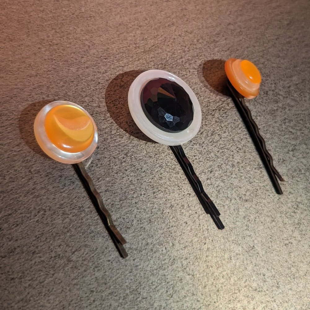 Bundle of Vintage Button Bobby Pins